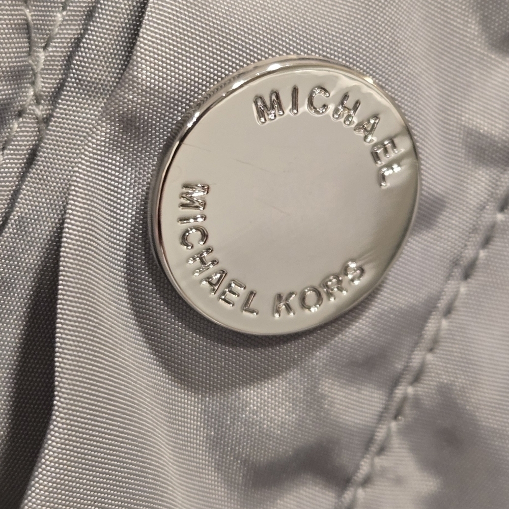 Michael Kors Women's Silver Hooded Windbreaker Jacket - Picture 3 of 11